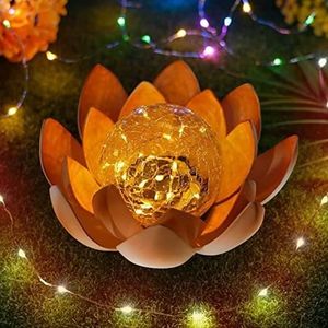 DÉCORATION LUMINEUSE Lampe Solaire de Jardin en Forme de Fleur de Lotus