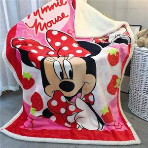 COUVERTURE - PLAID Couverture Rouge Minnie Mouse - 100x150cm - Flanelle douce - Lavable en machine