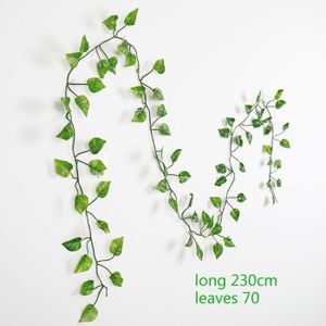 FLEUR ARTIFICIELLE Plantes - Composition florale,Feuilles de lierre artificielles suspendues en soie verte,1 pièce,230cm,plantes - Scindapsus leaves[A]