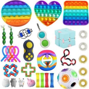 pEGONE Fidget Toys Sensory Pas Cher,Stress Relief Anti Stress Gadget,Push Bubble Mini Jouet,Fidget Spinner,Outils de soulagement du Stress et Anti-anxiété Pour Enfant Et Adulte 