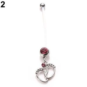 2 PIECES 14 G 1.5/" Long Doux Flexible Maternité Grossesse Belly Navel Rings Bio-Flex
