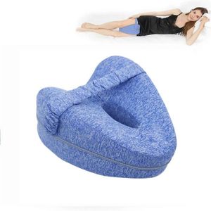 OREILLER MTEVOTX Oreiller en mousse à mémoire de forme pour sciatique, dos, hanches, articulations, jambes ou pour dormir sur le côté Bleu