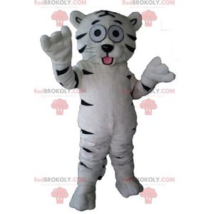 DÉGUISEMENT - PANOPLIE Mascotte de tigre blanc et noir mignon doux et att