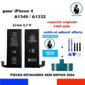 Batterie téléphone BATTERIE DE REMPLACEMENT IPHONE 4 A1349 A1332 616-