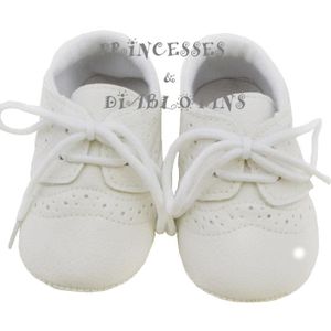 Chausson Blanc Tissu b/éb/é Nourrisson Mariage bapt/ême c/ér/émonie