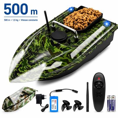 Bateau Pêche RC 300m TRAPTEC Télécommandé FBB5200 - 2 Réservors à Appâts - Double Moteur - Mode Nut Bateau Amorceur