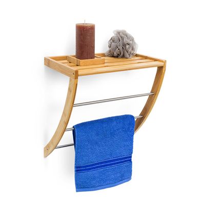 Relaxdays Porte-Serviettes 3 Barres Sur Pied - 6 Serviettes, Salle De Bain Noir H87cm