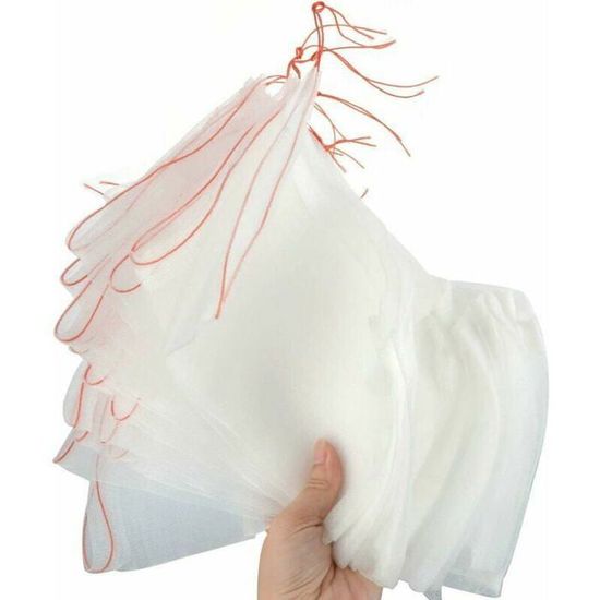 100 Sacs Filet Orange Avec Cordon - 40x60cm - Pour Légumes Et Bois