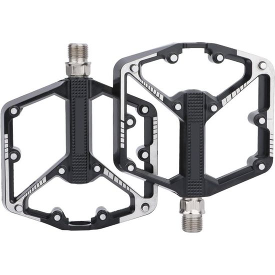 Pédales VTT Plates En Aluminium 9/16" | Large Plateforme, Picots Antidérapants | Pour VTT, Route, BMX, Vélo Pliant