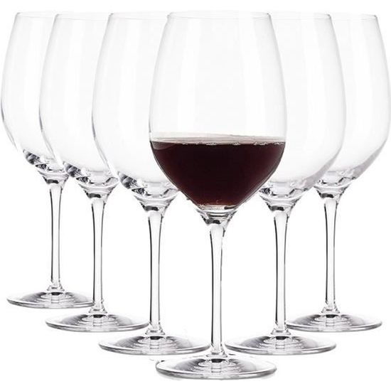 Domaine verres à vin Rouge - 370 ml - Ensemble de 6 verres