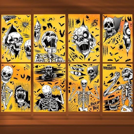 Sulanmo Autocollants De Fenêtre D'halloween, Autocollant