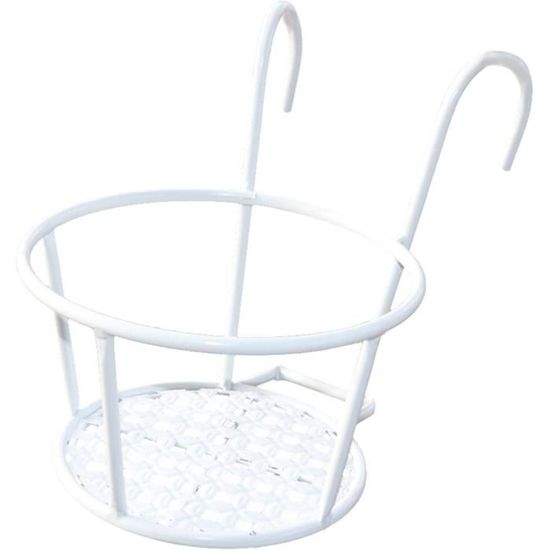 Lot De 10 Pots De Fleurs Suspendus En Métal Blanc 10cm - Avec Crochets & Trous Drainage