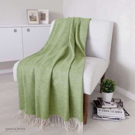 Couverture Plaid Teddy Vert – 140x180 Cm, Douce Et Chaude, 100% Polyester (Neuf)