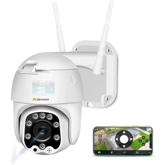 Jennov Caméra Surveillance WiFi Extérieure sans Fil, 2K Caméra de