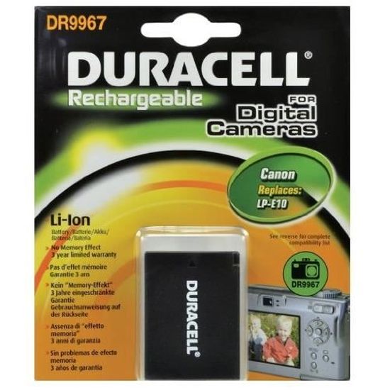 Duracell La caméra Li-ion DR9967 remplace la batterie pour LP-E10