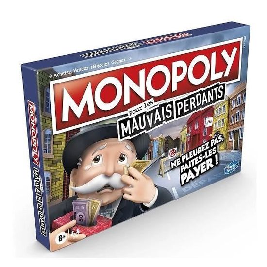 Jeu societe Monopoly pour les mauvais perdants 2 6 joueurs Plateau classique Version FR Famille Enfant Nouveaute