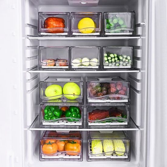 Lot De 6 Boîtes De Rangement Empilables Pour Réfrigérateur – 3 Tailles, Sans BPA, Organisation Cuisine & Garde-Manger