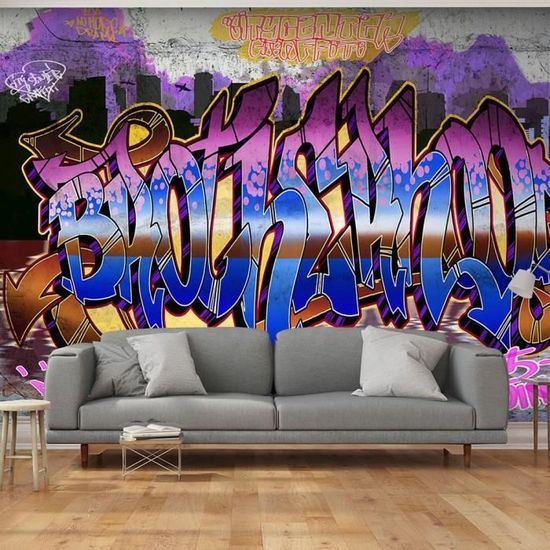 Téléchargement gratuit Images Papier Peint Street Art Contemporain Taille 200x140 Colorful Mural dernière par