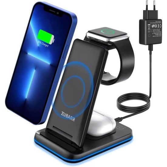 Chargeur Sans Fil YOXINTA 3-en-1 Pliable - Noir - Compatible IPhone (Modèle X455)