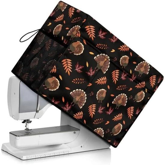 Housse De Protection Pour Machine à Coudre - Dimensions ~43 X 18 X 31 Cm | Poches De Rangement | Anti-Poussière | Polyester Matelassé