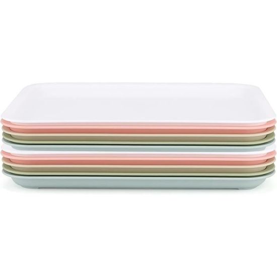 Lot De 6 Assiettes Rectangulaires En Ardoise D'Env. 30 X 10 Cm