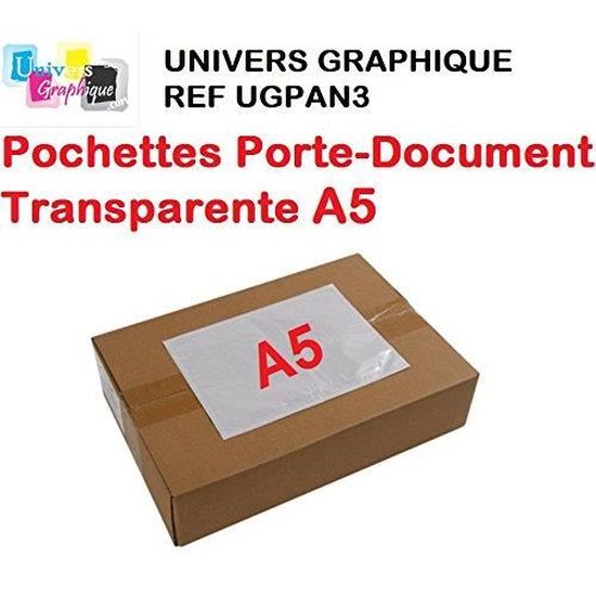 Porta Documenti A5 Con Bottone In PVC Lucido Trasparente 24 X 17 Cm