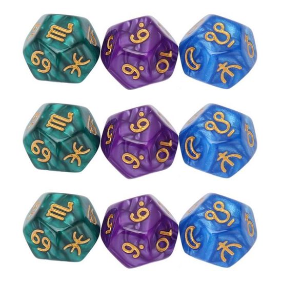 Diceshop Dés à 12 Faces (LOT De 10 PCS) D12 Violet | Blanc