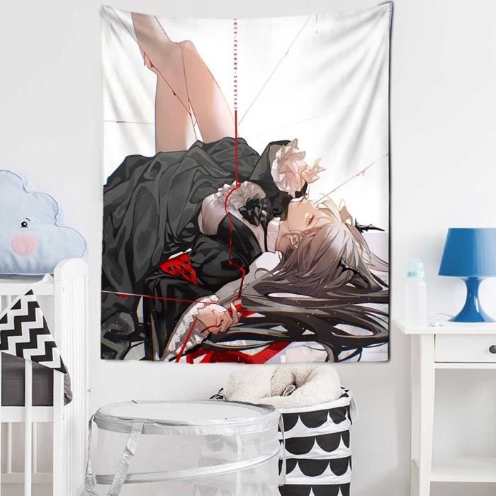 Tapisserie Murale Kawaii - Dessin Animé Mignon, Décoration Chambre Adolescente, Salon - 100% Polyester, Lavable