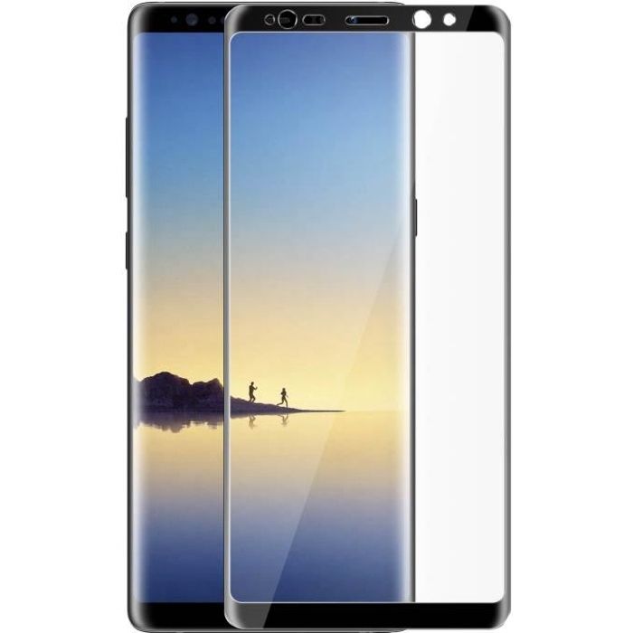 Film Galaxy Note 8 Verre Trempé Bords Incurvés Noir - 4Smarts