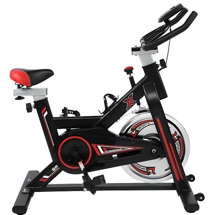 GH-709 Vélo d'appartement avec Selle et Poignée Réglable, vélo d’intérieur,noir,105 * 50 * (108-118) cm