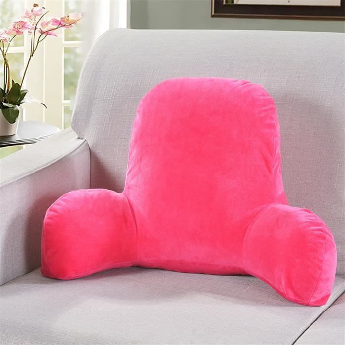 Coussin de chaise de soutien lombaire de coussin de repos de lecture de grand dossier en peluche avec des bras g1322