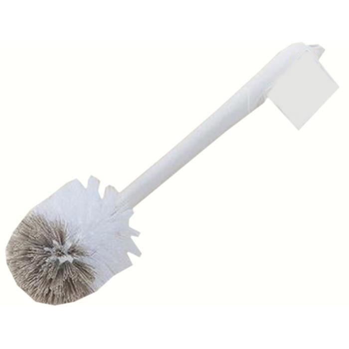Brosse de nettoyage en plastique pour salle de bain à main longue poignée sans support, Brown and White # 2