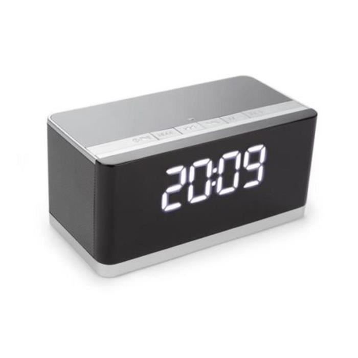 RADIO REVEIL HORLOGE SANS FIL BLUETOOTH AVEC HAUT PARLEUR LECTEUR AUX/FM/USB/SD