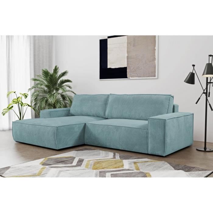 Canapé d'angle Bleu Tissu