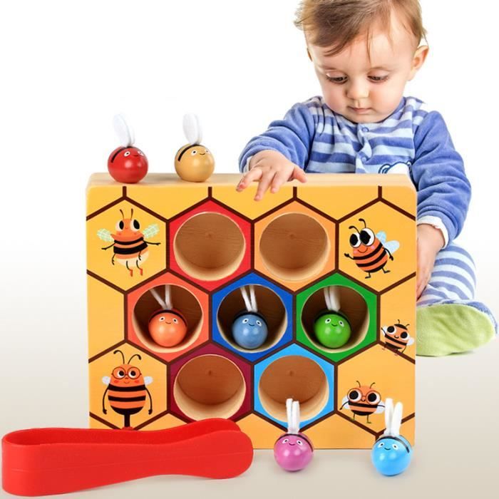 Enfants Montessori Jouets Éducatifs Préscolaire En Bois Abeille Clip Out B-day Cadeau