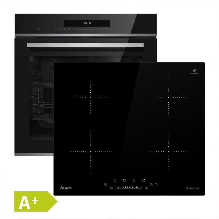 Four électrique encastrable 60 cm + Plaques de cuisson induction 59 cm (Pyrolyse, minuterie, glissières télescopiques, contrôle