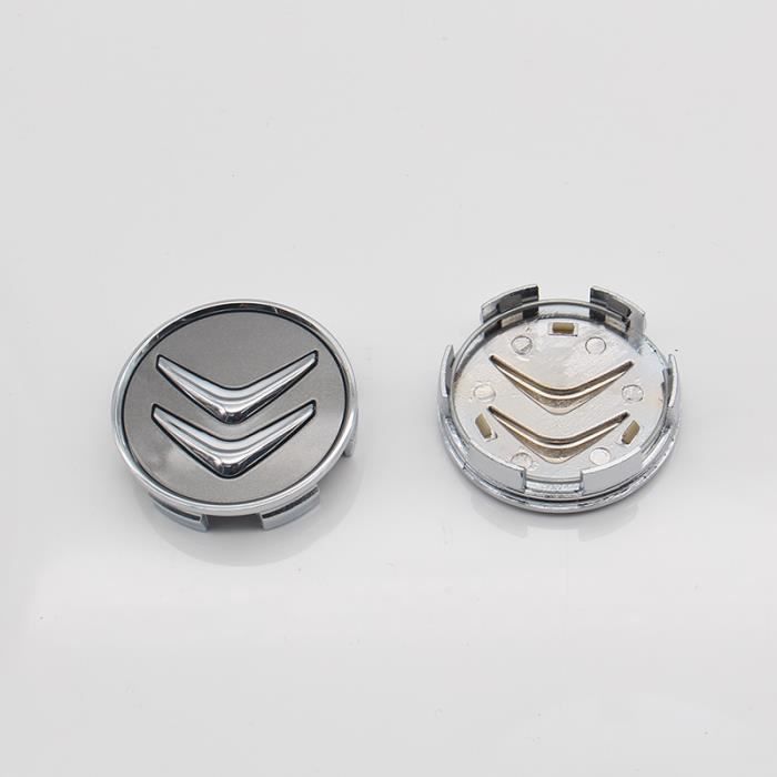 4*Citroen Cache moyeux Enjoliveurs DE 60 mm pour C2 C4 C5 C6 C-Quatre Logo Gris
