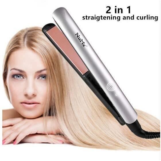 NUME Fer À Lisser Plat Fer Kératine Thérapie Défrisant Pour cheveux Plaque De Céramique fer À Lisser et Cheveux Bigoudi LIE2053
