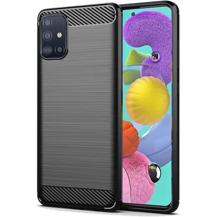Coque pour Samsung Galaxy A51 , Coque Silicone Anti-Choc Anti-Rayure Gel Case - Noir