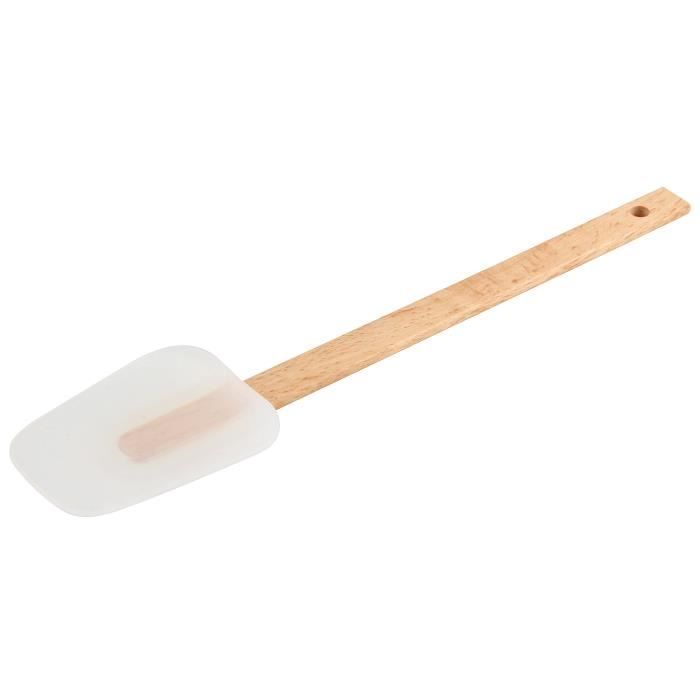 Fackelmann 30940 Spatule à pâte Bois-Silicone Beige-Transparent 32 cm