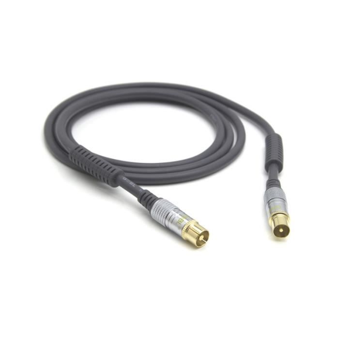 Câble d'antenne mâle / femelle G&BL - 5688, longueur 2,5 mètres Noir