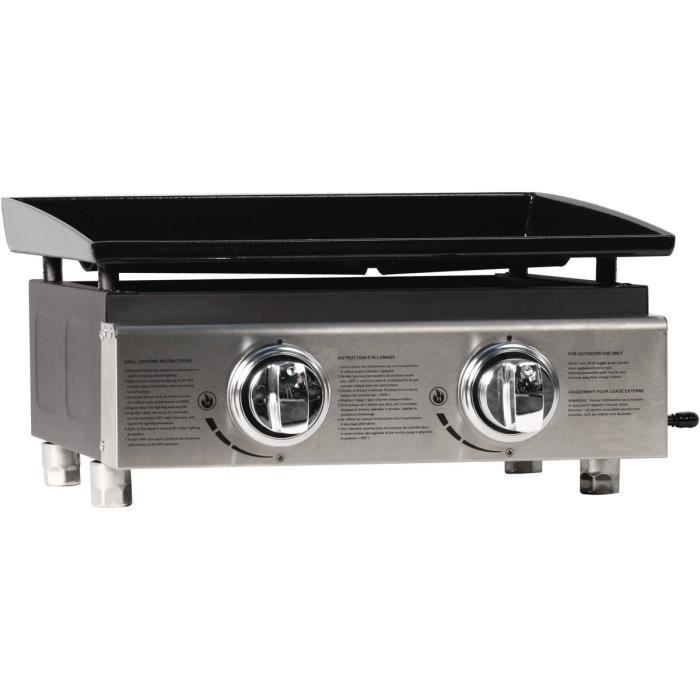 Plancha à gaz -Presto 2- - 2 Brûleurs - 5 kW - Gris