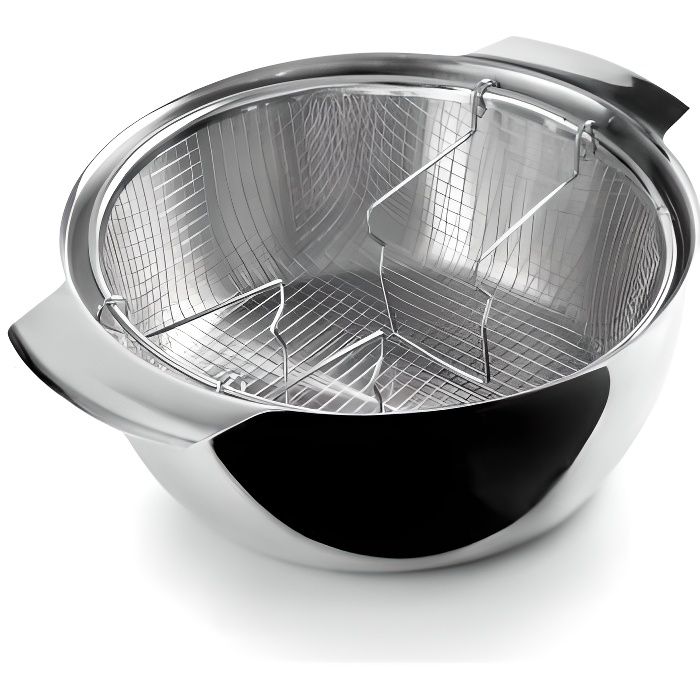 FRITEUSE INOX AVEC PANIER INDUCTION 24 CM
