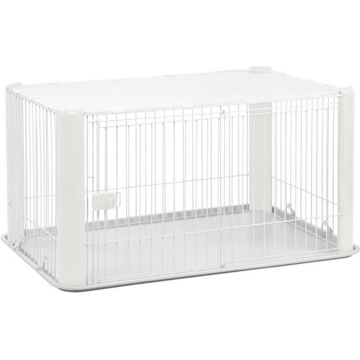 IRIS OHYAMA - Grand parc d'intérieur avec toit CLS-1130 - Plastique - Blanc - 78,8 x 113 x 60 cm - Pour chiot