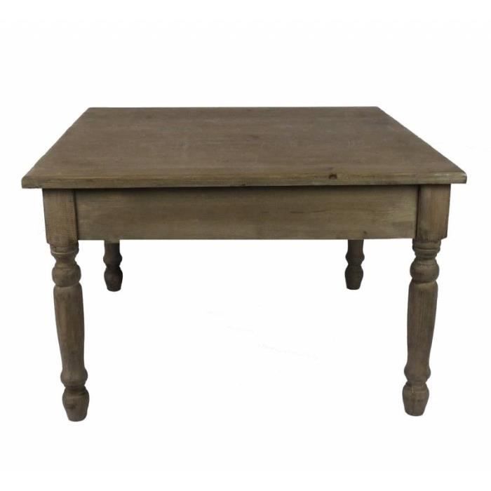 Charmante Table Basse Console de Salon Bout de Canapé Desserte d'Appoint Forme Carrée en Bois Patiné Marron 45x70x70cm