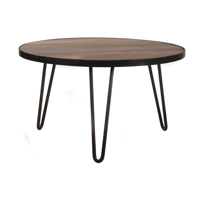 Miliboo - Table basse ronde design industriel 80x45 cm ATELIER