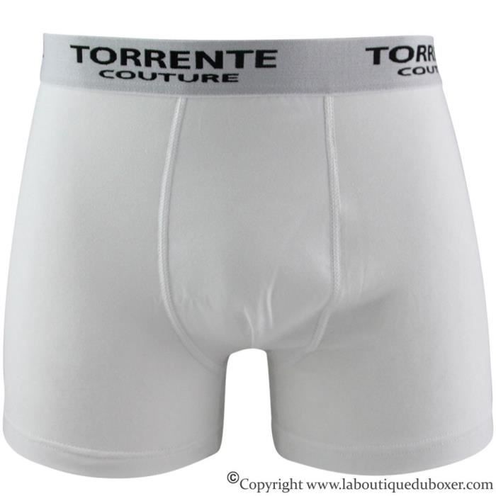TORRENTE COUTURE Boxer Homme Coton CLASSIC Blanc