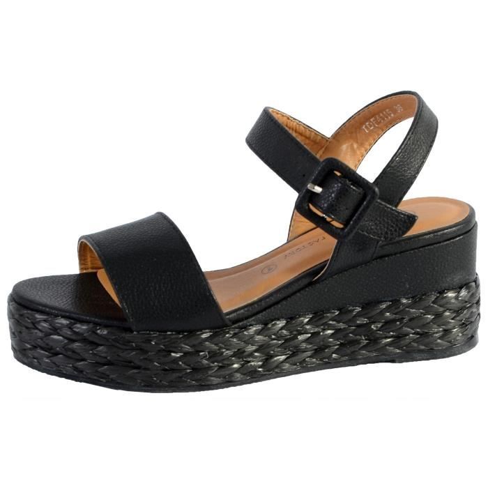 Sandales The Divine Factory TDF4115 Noir Graine Femme