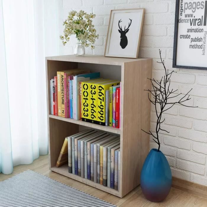 Bibliothèque Aggloméré 60 x 31 x 78 cm Chêne Étagère de livres Meuble escalier Étagère de rangement