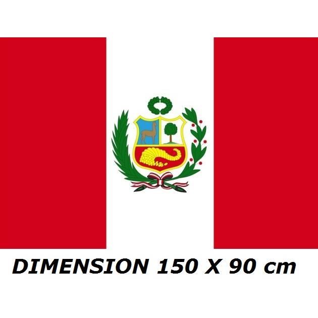 DRAPEAU 150 X 90 cm PÉROU PÉRUVIEN FLAG No maillot écharpe fanion casquette ...